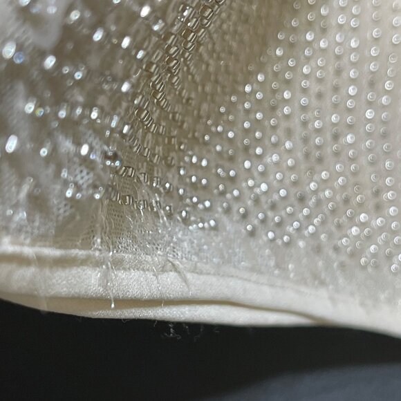 The Native One Cowl Neck Mini Dress Cream Sequin S Small Stretch - Picture 4 of 10